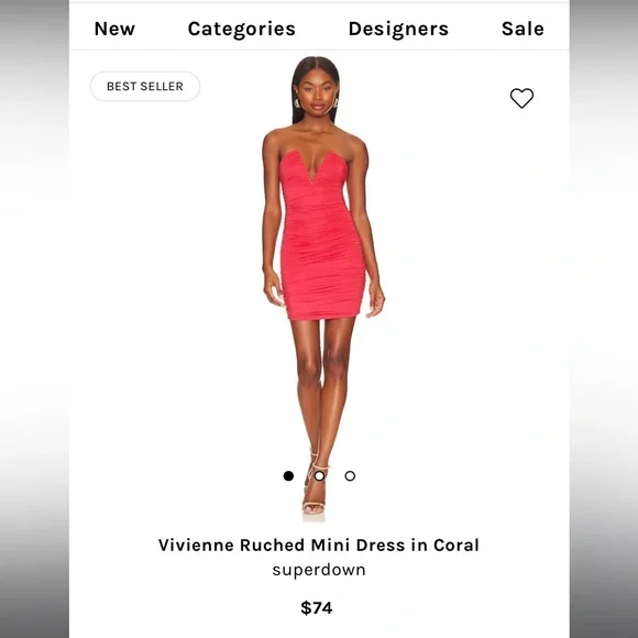 vivienne ruched mini dress Superdown Vivienne Ruched Mini Dress
